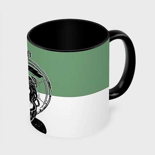 Кружка цветная Ведьма не стареет с вороном и нимбом / 3D-Белый + черный – фото 1