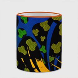 Кружка 3D Абстрактные пятна леопарда, цвет: 3D-оранжевый кант — фото 2