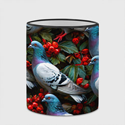 Кружка 3D Голуби в рябине, цвет: 3D-черный кант — фото 2