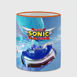 Кружка 3D Team Sonic racing - speed, цвет: 3D-оранжевый кант — фото 2