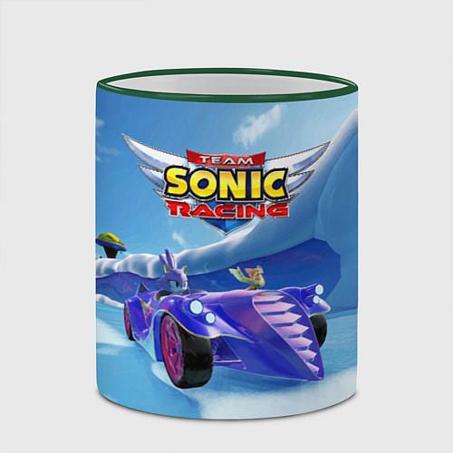 Кружка цветная Blaze the cat - team Sonic racing / 3D-Зеленый кант – фото 2