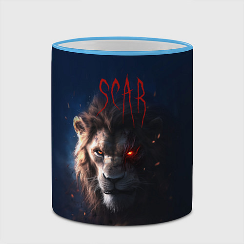 Кружка цветная The Lion King - Scar / 3D-Небесно-голубой кант – фото 2