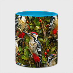Кружка 3D Дятлы, цвет: 3D-белый + небесно-голубой — фото 2