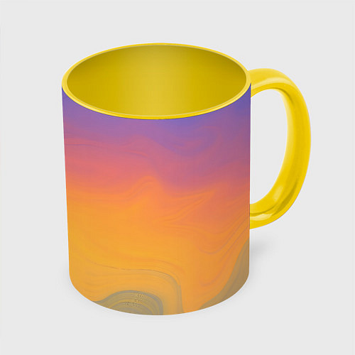 Кружка цветная Яркий градиент / 3D-Белый + желтый – фото 1
