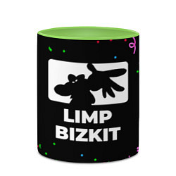 Кружка 3D Limp Bizkit конфети, цвет: 3D-белый + светло-зеленый — фото 2