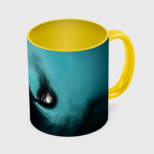 Кружка цветная Raven young justice / 3D-Белый + желтый – фото 1