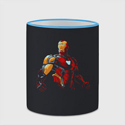 Кружка 3D Железный человек - арт, цвет: 3D-небесно-голубой кант — фото 2