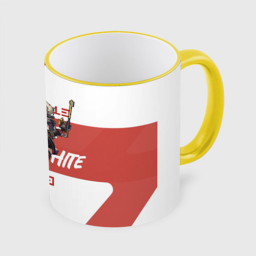 Кружка цветная Бёрнис Уайт - ZZZ / 3D-Желтый кант – фото 1