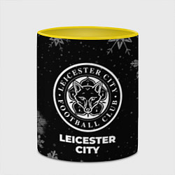 Кружка 3D Снежный Leicester City, цвет: 3D-белый + желтый — фото 2