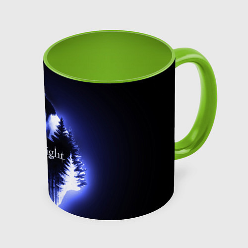 Кружка цветная Twilight Bella and Edward / 3D-Белый + светло-зеленый – фото 1