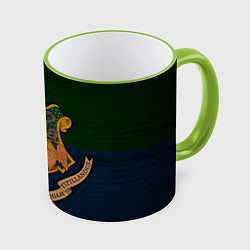 Кружка 3D Hogwarts emblem, цвет: 3D-светло-зеленый кант