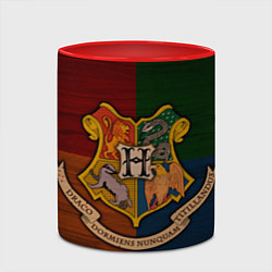 Кружка 3D Hogwarts emblem, цвет: 3D-белый + красный — фото 2
