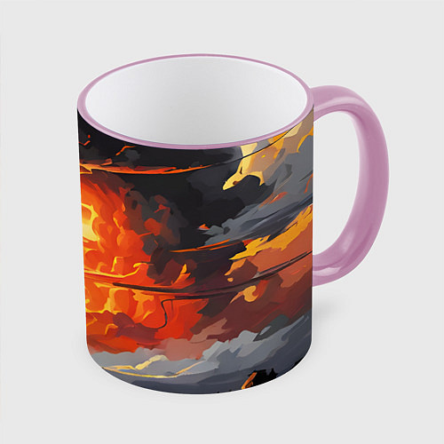 Кружка цветная Багровый закат / 3D-Розовый кант – фото 1