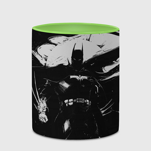Кружка цветная Бэтмен - арт / 3D-Белый + светло-зеленый – фото 2