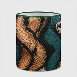 Кружка 3D Кожа в змеином стиле, цвет: 3D-зеленый кант — фото 2