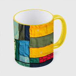 Кружка цветная Пэчворк с драконом
