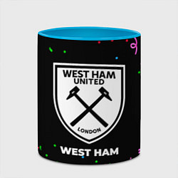Кружка 3D West Ham конфети, цвет: 3D-белый + небесно-голубой — фото 2