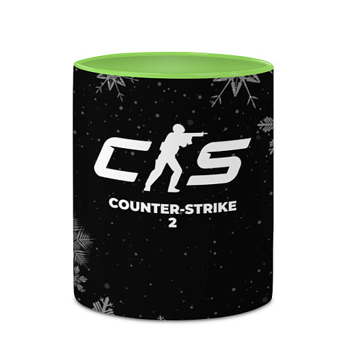 Кружка цветная Снежный Counter-Strike 2 / 3D-Белый + светло-зеленый – фото 2