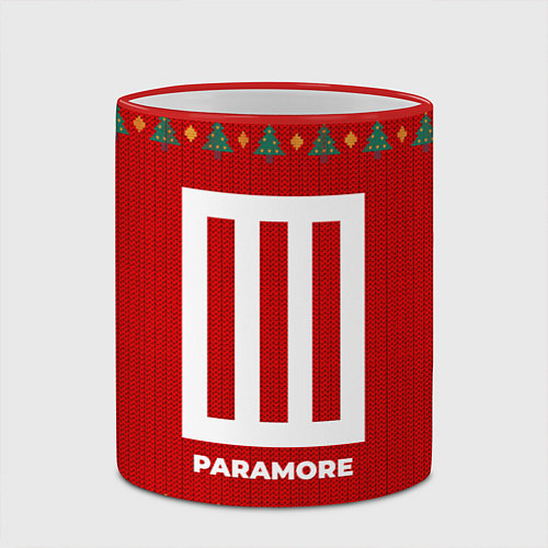 Кружка цветная Paramore new year / 3D-Красный кант – фото 2