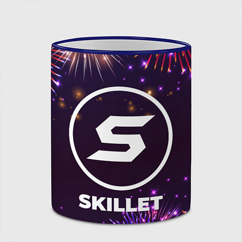 Кружка цветная Праздничный Skillet / 3D-Синий кант – фото 2