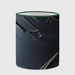 Кружка 3D Чёрный металл, цвет: 3D-зеленый кант — фото 2