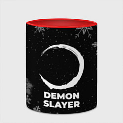 Кружка 3D Снежный Demon Slayer, цвет: 3D-белый + красный — фото 2