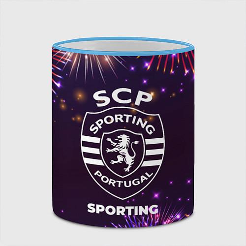 Кружка цветная Праздничный Sporting / 3D-Небесно-голубой кант – фото 2