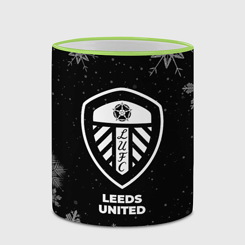 Кружка цветная Снежный Leeds United / 3D-Светло-зеленый кант – фото 2