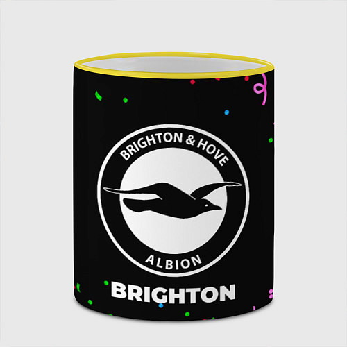 Кружка цветная Brighton конфети / 3D-Желтый кант – фото 2
