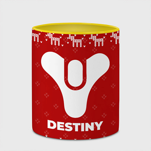 Кружка цветная Новогодний Destiny с оленями / 3D-Белый + желтый – фото 2