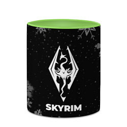 Кружка 3D Снежный Skyrim, цвет: 3D-белый + светло-зеленый — фото 2