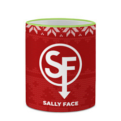 Кружка 3D Новогодний Sally Face, цвет: 3D-светло-зеленый кант — фото 2