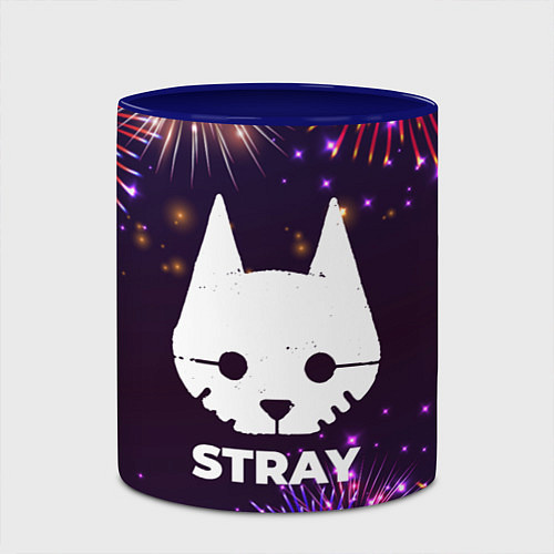 Кружка цветная Праздничный Stray / 3D-Белый + синий – фото 2
