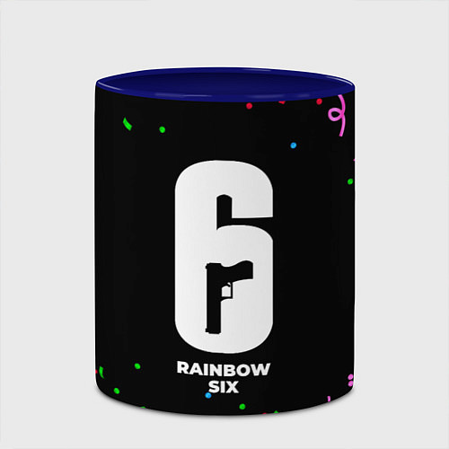 Кружка цветная Rainbow Six конфети / 3D-Белый + синий – фото 2