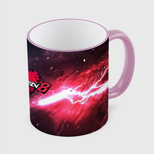 Кружка цветная Сопротивление в Tekken 8 / 3D-Розовый кант – фото 1