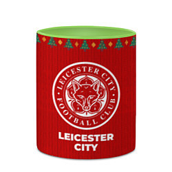 Кружка 3D Leicester City new year, цвет: 3D-белый + светло-зеленый — фото 2