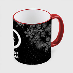 Кружка 3D Снежный Ghost of Tsushima, цвет: 3D-красный кант
