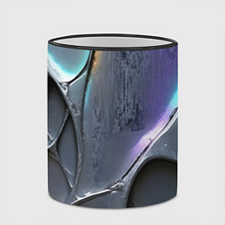 Кружка 3D Полированный серебряный металл, цвет: 3D-черный кант — фото 2