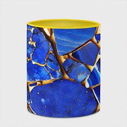 Кружка 3D A gold mineral in a blue stone, цвет: 3D-белый + желтый — фото 2