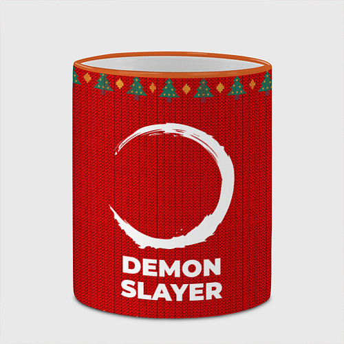 Кружка цветная Demon Slayer new year / 3D-Оранжевый кант – фото 2