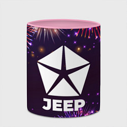 Кружка 3D Праздничный Jeep, цвет: 3D-белый + розовый — фото 2