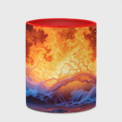 Кружка 3D Стихия огня и воды, цвет: 3D-белый + красный — фото 2