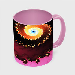 Кружка 3D Фрактал узор розовый, цвет: 3D-белый + розовый