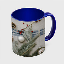 Кружка цветная Новогодние украшения