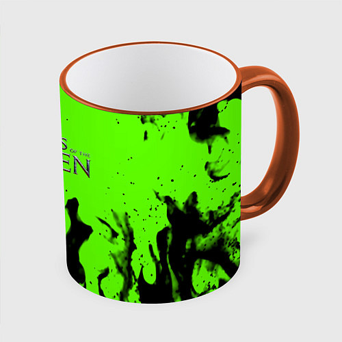 Кружка цветная Lord of the fallen flame / 3D-Оранжевый кант – фото 1