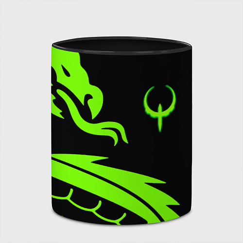Кружка цветная Квейк кислотный дракон лого / 3D-Белый + черный – фото 2