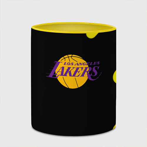Кружка цветная Lakers club / 3D-Белый + желтый – фото 2
