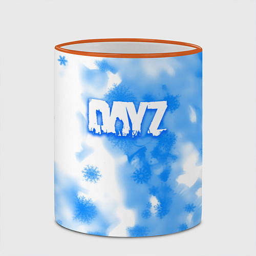Кружка цветная Dayz зима / 3D-Оранжевый кант – фото 2