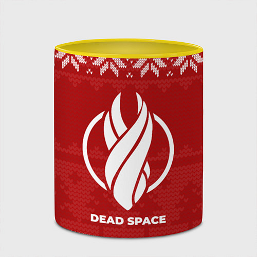 Кружка цветная Новогодний Dead Space / 3D-Белый + желтый – фото 2