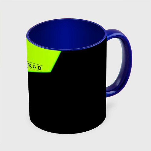 Кружка цветная New world geomerty / 3D-Белый + синий – фото 1
